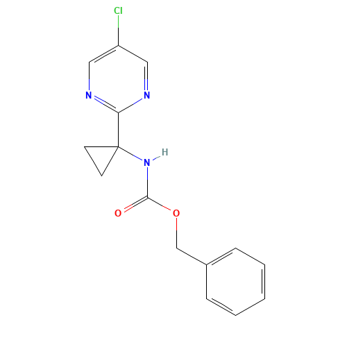 benzyl N-[1-(5-chloropyrimidin-2-yl)cyclopropyl]carbamate (CAS: 1422356-97-5) - Chemical Structure and Molecular Formula 