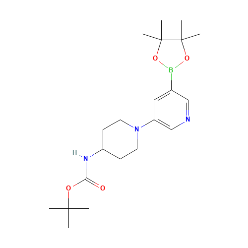 tert-butyl N-[1-[5-(4,4,5,5-tetramethyl-1,3,2-dioxaborolan-2-yl)pyridin-3-yl]piperidin-4-yl]carbamate (CAS: 1353878-38-2) - Related Chemical Product