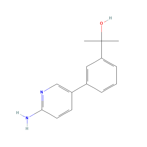 2-[3-(6-aminopyridin-3-yl)phenyl]propan-2-ol (CAS: 1198211-08-3) - Chemical Structure and Molecular Formula 