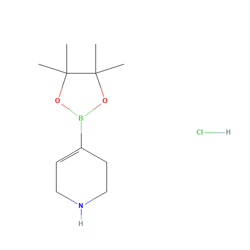 4-(4,4,5,5-tetramethyl-1,3,2-dioxaborolan-2-yl)-1,2,3,6-tetrahydropyridine;hydrochloride (CAS: 1121057-75-7) - Chemical Structure and Molecular Formula 