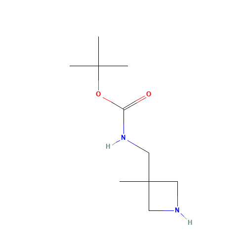 tert-butyl N-[(3-methylazetidin-3-yl)methyl]carbamate (CAS: 159603-47-1) - Chemical Structure and Molecular Formula 