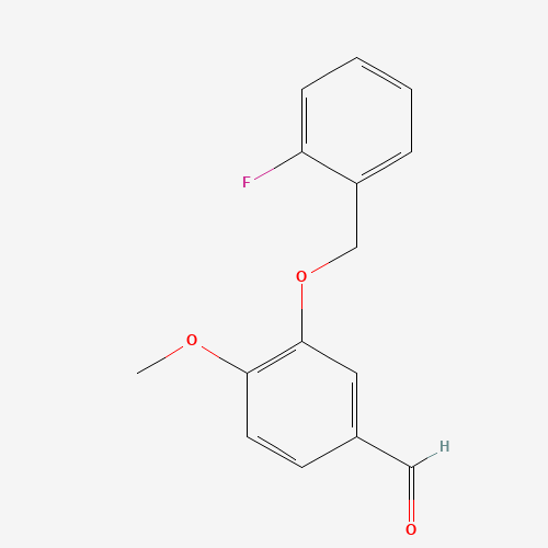 3-[(2-fluorophenyl)methoxy]-4-methoxybenzaldehyde (CAS: 384857-20-9) - Chemical Structure and Molecular Formula 