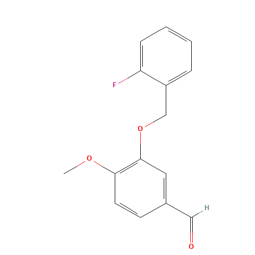 3-[(2-fluorophenyl)methoxy]-4-methoxybenzaldehyde (CAS: 384857-20-9) - Chemical Structure and Molecular Formula 