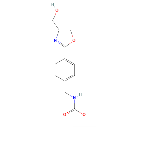 tert-butyl N-[[4-[4-(hydroxymethyl)-1,3-oxazol-2-yl]phenyl]methyl]carbamate (CAS: 886363-38-8) - Related Chemical Product