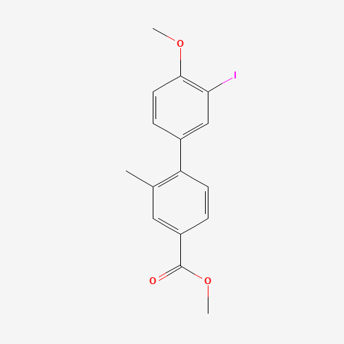 methyl 4-(3-iodo-4-methoxyphenyl)-3-methylbenzoate (CAS: 934842-18-9) - Chemical Structure and Molecular Formula 