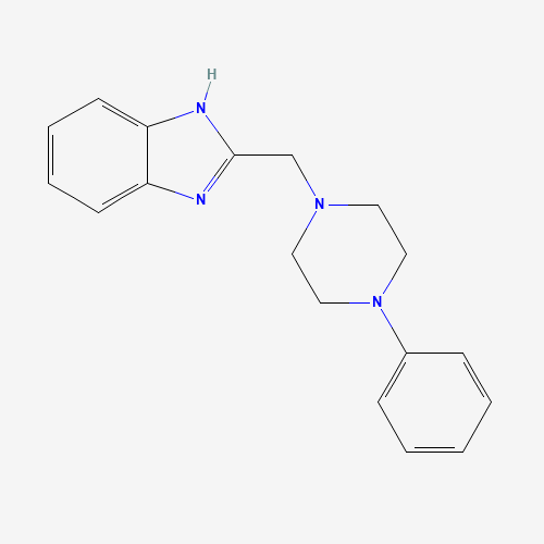 2-[(4-phenylpiperazin-1-yl)methyl]-1H-benzimidazole (CAS: 70006-20-1) - Chemical Structure and Molecular Formula 