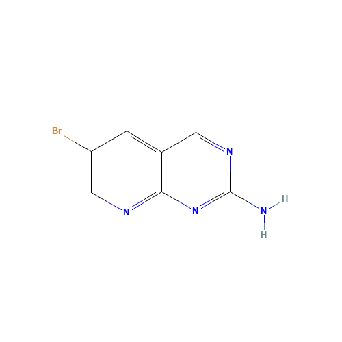 6-bromopyrido[2,3-d]pyrimidin-2-amine (CAS: 882670-89-5) - Chemical Structure and Molecular Formula 
