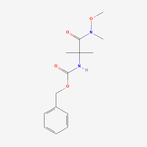 benzyl N-[1-[methoxy(methyl)amino]-2-methyl-1-oxopropan-2-yl]carbamate (CAS: 875549-00-1) - Chemical Structure and Molecular Formula 