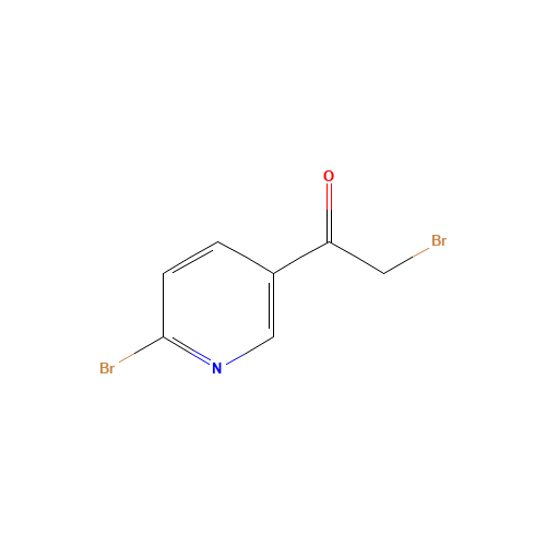 2-bromo-1-(6-bromopyridin-3-yl)ethanone (CAS: 136592-20-6) - Chemical Structure and Molecular Formula 