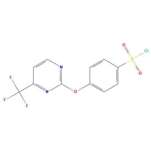 4-[4-(trifluoromethyl)pyrimidin-2-yl]oxybenzenesulfonyl chloride (CAS: 1160058-86-5) - Chemical Structure and Molecular Formula 