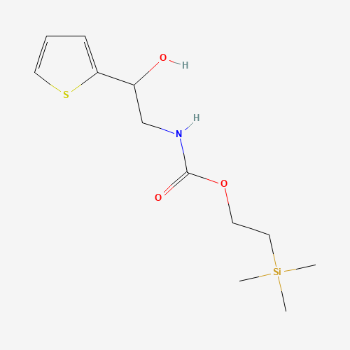 2-trimethylsilylethyl N-(2-hydroxy-2-thiophen-2-ylethyl)carbamate (CAS: 1360629-08-8) - Chemical Structure and Molecular Formula 