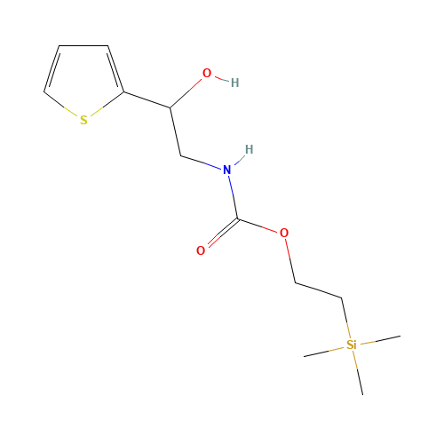 2-trimethylsilylethyl N-(2-hydroxy-2-thiophen-2-ylethyl)carbamate (CAS: 1360629-08-8) - Chemical Structure and Molecular Formula 