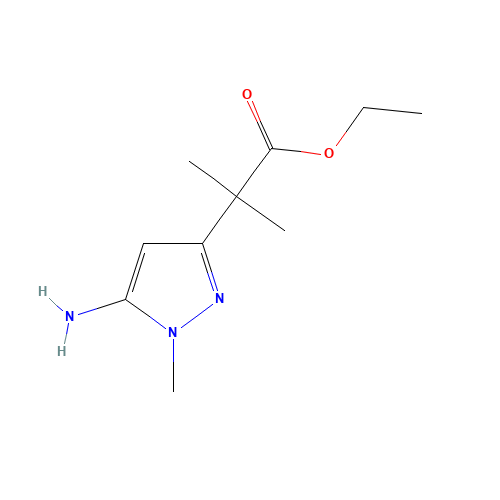 ethyl 2-(5-amino-1-methylpyrazol-3-yl)-2-methylpropanoate (CAS: 1011464-48-4) - Chemical Structure and Molecular Formula 
