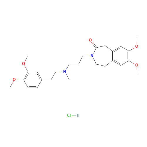 3-[3-[2-(3,4-dimethoxyphenyl)ethyl-methylamino]propyl]-7,8-dimethoxy-2,5-dihydro-1H-3-benzazepin-4-one;hydrochloride (CAS: 91940-87-3) - Related Chemical Product