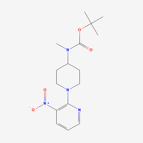 tert-butyl N-methyl-N-[1-(3-nitropyridin-2-yl)piperidin-4-yl]carbamate (CAS: 1416625-12-1) - Chemical Structure and Molecular Formula 
