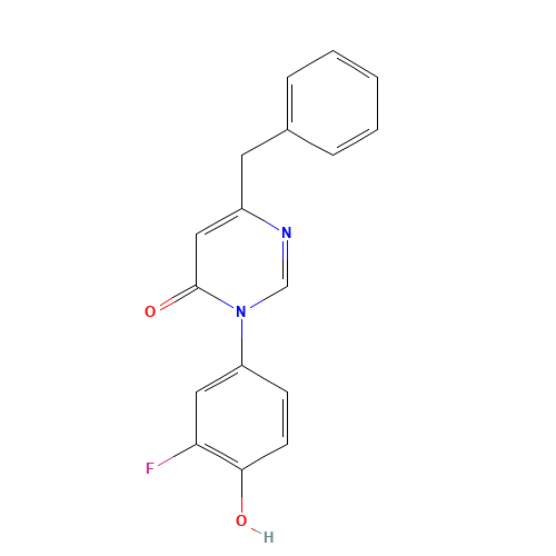 6-benzyl-3-(3-fluoro-4-hydroxyphenyl)pyrimidin-4-one (CAS: 960297-63-6) - Chemical Structure and Molecular Formula 