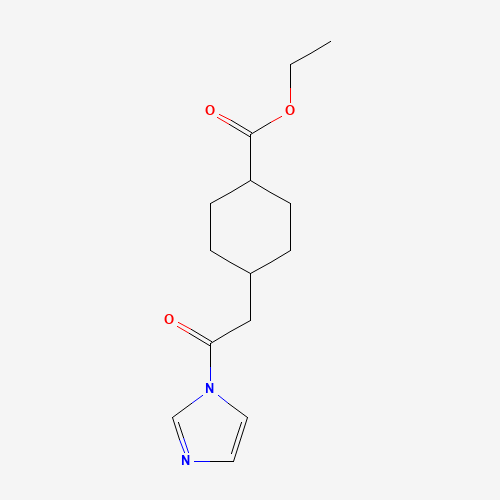 ethyl 4-(2-imidazol-1-yl-2-oxoethyl)cyclohexane-1-carboxylate (CAS: 1260106-30-6) - Chemical Structure and Molecular Formula 