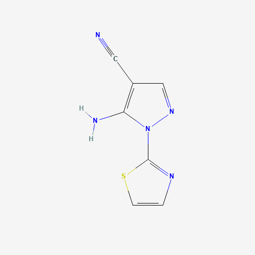 5-amino-1-(1,3-thiazol-2-yl)pyrazole-4-carbonitrile (CAS: 650638-01-0) - Chemical Structure and Molecular Formula 