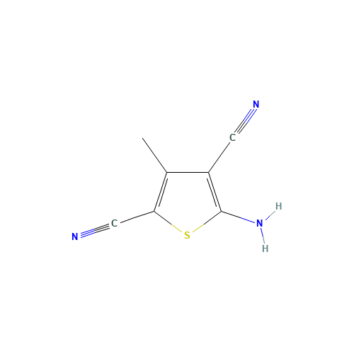 5-amino-3-methylthiophene-2,4-dicarbonitrile (CAS: 52603-48-2) - Chemical Structure and Molecular Formula 