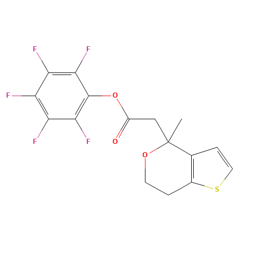 (2,3,4,5,6-pentafluorophenyl) 2-(4-methyl-6,7-dihydrothieno[3,2-c]pyran-4-yl)acetate (CAS: 916766-89-7) - Chemical Structure and Molecular Formula 
