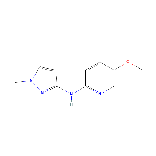 5-methoxy-N-(1-methylpyrazol-3-yl)pyridin-2-amine (CAS: 1144109-22-7) - Chemical Structure and Molecular Formula 