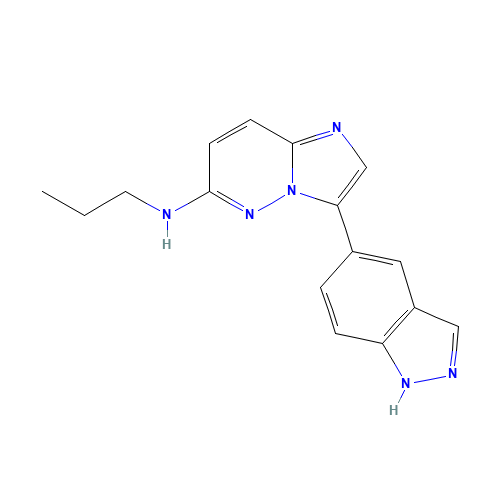 3-(1H-indazol-5-yl)-N-propylimidazo[1,2-b]pyridazin-6-amine (CAS: 1333377-65-3) - Chemical Structure and Molecular Formula 