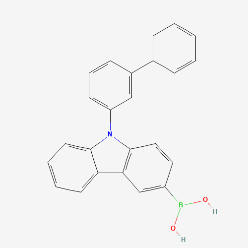 [9-(3-phenylphenyl)carbazol-3-yl]boronic acid (CAS: 1416814-68-0) - Chemical Structure and Molecular Formula 