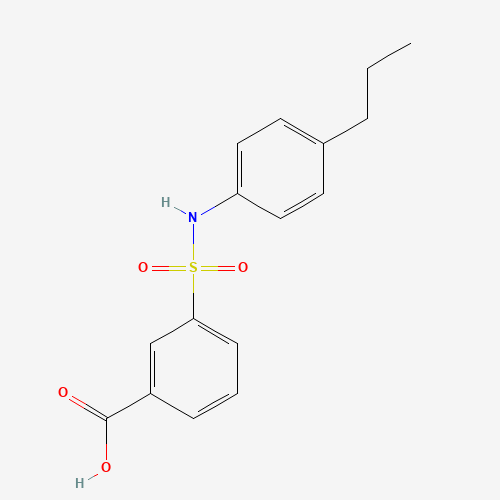 3-[(4-propylphenyl)sulfamoyl]benzoic acid (CAS: 1057945-59-1) - Chemical Structure and Molecular Formula 