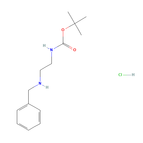 tert-butyl N-[2-(benzylamino)ethyl]carbamate;hydrochloride (CAS: 126402-64-0) - Chemical Structure and Molecular Formula 