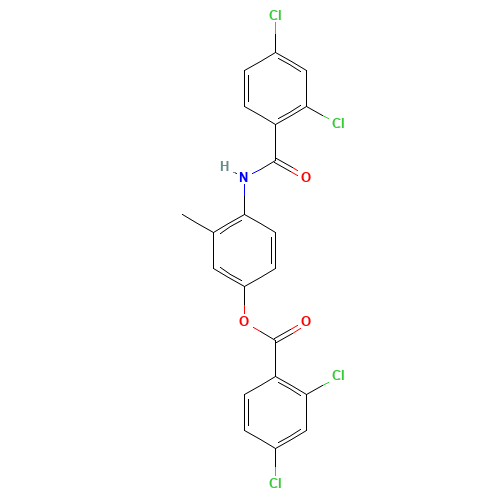 [4-[(2,4-dichlorobenzoyl)amino]-3-methylphenyl] 2,4-dichlorobenzoate (CAS: 1363166-08-8) - Chemical Structure and Molecular Formula 