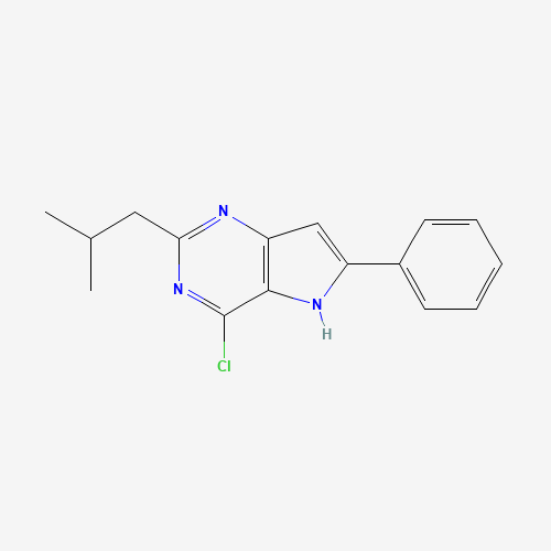 4-chloro-2-(2-methylpropyl)-6-phenyl-5H-pyrrolo[3,2-d]pyrimidine (CAS: 237435-79-9) - Chemical Structure and Molecular Formula 