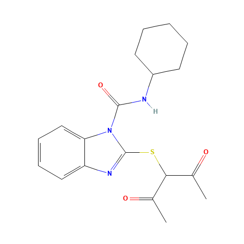 N-cyclohexyl-2-(2,4-dioxopentan-3-ylsulfanyl)benzimidazole-1-carboxamide (CAS: 98183-15-4) - Related Chemical Product