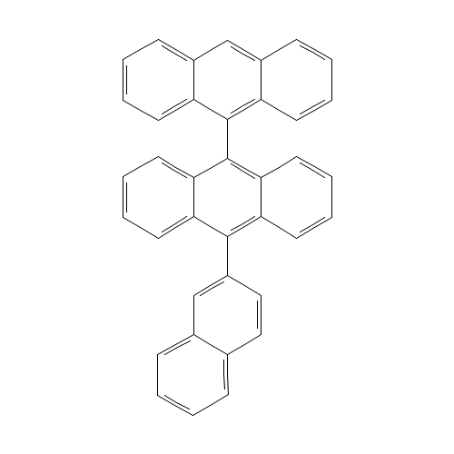 9-anthracen-9-yl-10-naphthalen-2-ylanthracene (CAS: 1172087-80-7) - Chemical Structure and Molecular Formula 