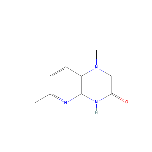 1,6-dimethyl-2,4-dihydropyrido[2,3-b]pyrazin-3-one (CAS: 689259-31-2) - Chemical Structure and Molecular Formula 