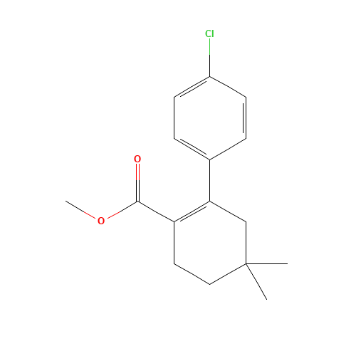 methyl 2-(4-chlorophenyl)-4,4-dimethylcyclohexene-1-carboxylate (CAS: 1228780-49-1) - Chemical Structure and Molecular Formula 