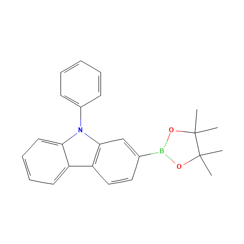 9-phenyl-2-(4,4,5,5-tetramethyl-1,3,2-dioxaborolan-2-yl)carbazole (CAS: 1246669-45-3) - Chemical Structure and Molecular Formula 