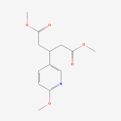 dimethyl 3-(6-methoxypyridin-3-yl)pentanedioate (CAS: 721920-96-3) - Chemical Structure and Molecular Formula 
