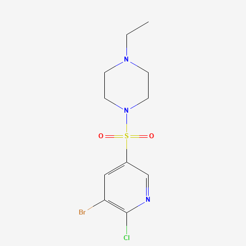 1-(5-bromo-6-chloropyridin-3-yl)sulfonyl-4-ethylpiperazine (CAS: 247582-63-4) - Chemical Structure and Molecular Formula 
