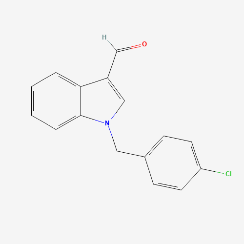 1-[(4-chlorophenyl)methyl]indole-3-carbaldehyde (CAS: 75629-57-1) - Chemical Structure and Molecular Formula 