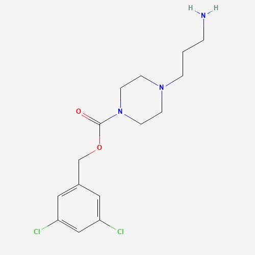 (3,5-dichlorophenyl)methyl 4-(3-aminopropyl)piperazine-1-carboxylate (CAS: 1613513-50-0) - Chemical Structure and Molecular Formula 