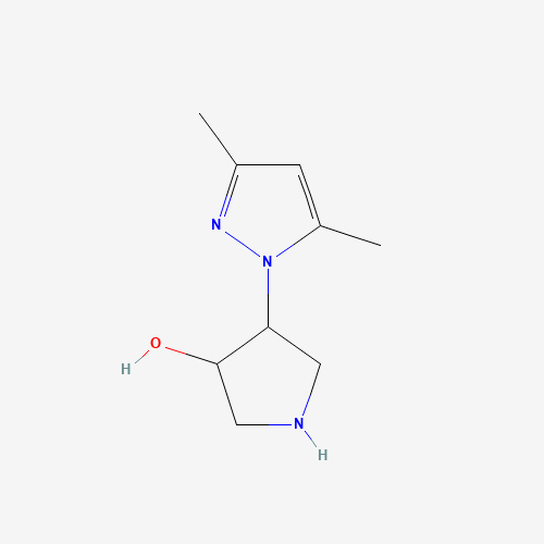 4-(3,5-dimethylpyrazol-1-yl)pyrrolidin-3-ol (CAS: 1344054-42-7) - Chemical Structure and Molecular Formula 