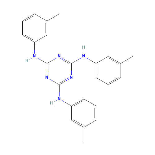 2-N,4-N,6-N-tris(3-methylphenyl)-1,3,5-triazine-2,4,6-triamine (CAS: 82504-70-9) - Chemical Structure and Molecular Formula 