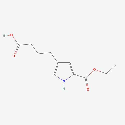 4-(5-ethoxycarbonyl-1H-pyrrol-3-yl)butanoic acid (CAS: 119647-72-2) - Chemical Structure and Molecular Formula 