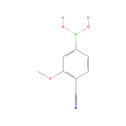 (4-cyano-3-methoxyphenyl)boronic acid (CAS: 677777-45-6) - Chemical Structure and Molecular Formula 