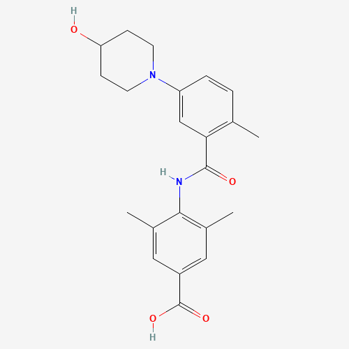 4-[[5-(4-hydroxypiperidin-1-yl)-2-methylbenzoyl]amino]-3,5-dimethylbenzoic acid (CAS: 1529761-08-7) - Related Chemical Product