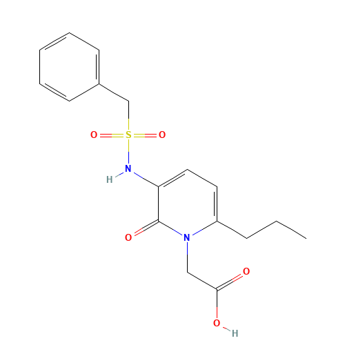 2-[3-(benzylsulfonylamino)-2-oxo-6-propylpyridin-1-yl]acetic acid (CAS: 214153-52-3) - Chemical Structure and Molecular Formula 