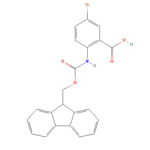 5-bromo-2-(9H-fluoren-9-ylmethoxycarbonylamino)benzoic acid (CAS: 183871-04-7) - Chemical Structure and Molecular Formula 