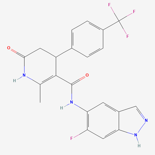N-(6-fluoro-1H-indazol-5-yl)-6-methyl-2-oxo-4-[4-(trifluoromethyl)phenyl]-3,4-dihydro-1H-pyridine-5-carboxamide (CAS: 864082-47-3) - Related Chemical Product