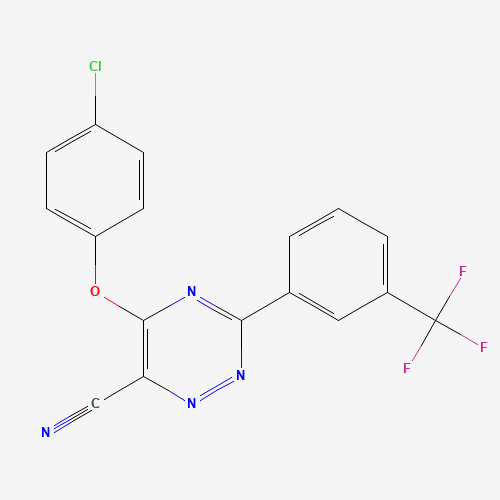 5-(4-chlorophenoxy)-3-[3-(trifluoromethyl)phenyl]-1,2,4-triazine-6-carbonitrile (CAS: 921620-32-8) - Related Chemical Product