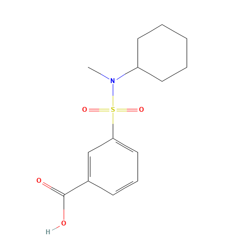 3-[cyclohexyl(methyl)sulfamoyl]benzoic acid (CAS: 554426-45-8) - Chemical Structure and Molecular Formula 